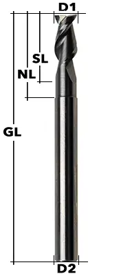 VHM-Schaftfräser Z2 45° Ø 3 mm ALU Preis Gesenkt