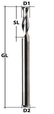 VHM Fräser 2-Schneider (Flach) Ø 0,3 mm Bestpreis