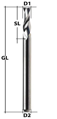 VHM Fräser 2-Schneider ALU Ø 0,8 mm Angebot