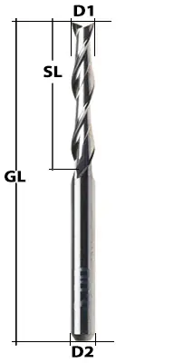 Neuheit VHM Fräser 2-Schneider Ø 1,5 mm