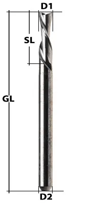 VHM Fräser 2-Schneider Ø 0,8 mm linksspiralig Nur Heute
