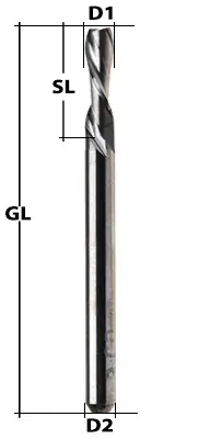 VHM Fräser 2-Schneider (Flach) Ø 3 mm linksspiralig Neu Im Sortiment