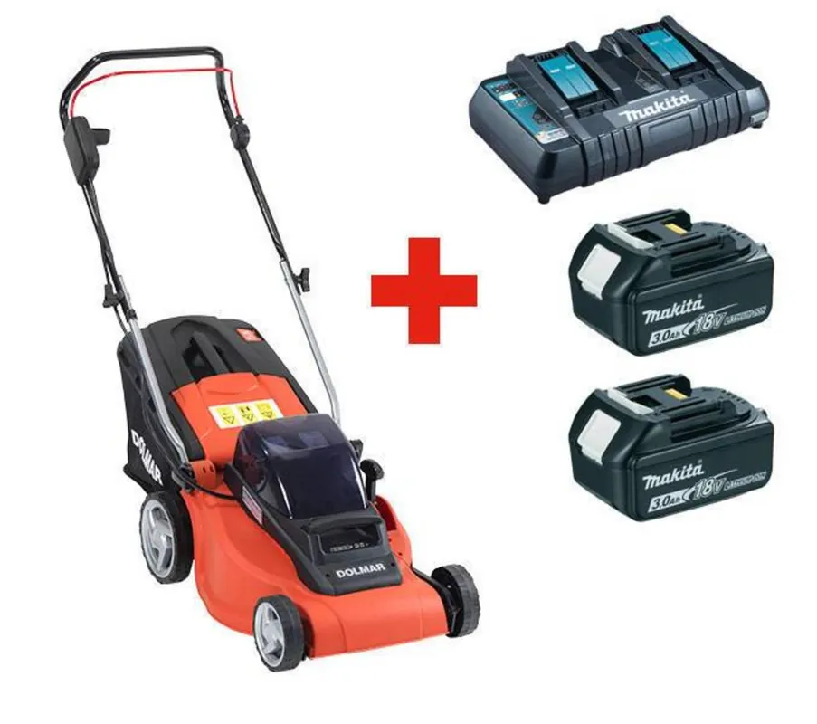 Neuheit Dolmar AM3738XE3 Akku-Rasenmäher 2x 18V 3Ah + Doppelladegerät, Rasenmäher