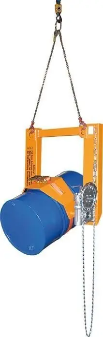 Top-Angebot Fasskipper 300kg m. Kette, lack. | 1000x1030x405 mm | lackiert RAL 2000 | 1782411