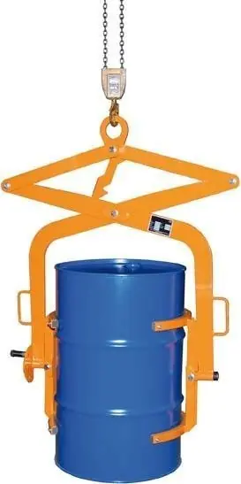 Abverkauf Fasswendezange FWZ 200 l | für 1x 200-l-Fass | 300 kg | 425x1105x1350 mm | lackiert RAL 2000 | 1782421
