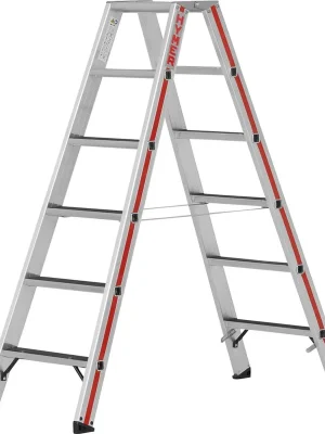 Jetzt Kaufen Stufenstehleiter R13 beidseitig begehbar 2x6 StufenLänge 1,53 m | 2x6 | 1,53 m | 355/500 mm | 1,30 m | 1,40 m | 1785051