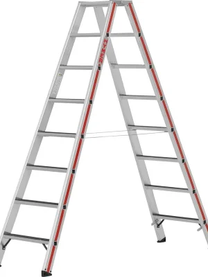 Begrenztes Angebot Stufenstehleiter R13 beidseitig begehbar 2x8 StufenLänge 2,05 m | 2x8 | 2,05 m | 355/550 mm | 1,70 m | 1,85 m | 1779024