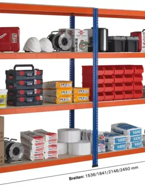 Ausverkauf Weitspannregal Z1 B2450xT773xH2438 mm Grundfeld 4 Spanplatten Fachlast 500kg | 2438 mm | 2450x773 mm | 2800 kg | 500 kg | 1776966