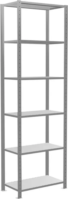 Bestseller Steckregal m.LängenriegelB750xT500xH2500 mm Grundfeld 6 Böden vzk Fachlast 150kg | Grundregal | 6 | 2500x750x500 mm | 1,6 t | 1772743