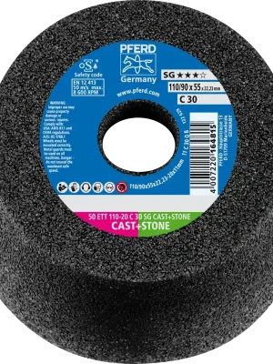 Zertifiziert PFERD Schleiftopf ETT 110x20x22,23mm C30 Leistungslinie SG CAST+STONE für Guss/Stein | ETT / 11 / T11 | 30 | 20 mm | 110 mm | 1070180