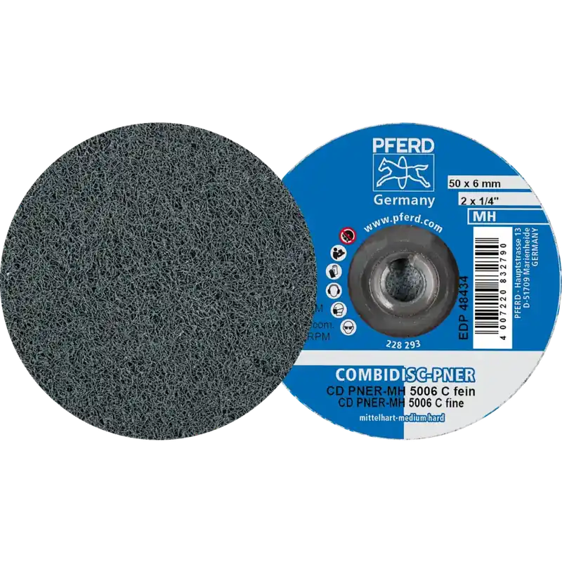 PFERD COMBIDISC verpresste Vliesronde CD PNER Ø 50mm Mittehart SIC Fein | MH (mittelhart) | F (fein) | Siliciumcarbid SiC/C | 50 mm | System CD | 1066969 Heißes Angebot