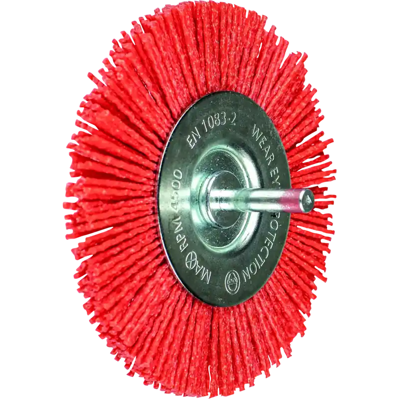 PFERD Rundbürste ungezopft RBU Ø100mm Schaft-Ø 6mm RED-Filament-Ø 1,27 Korn 80 Bohrmaschinen | Kunststoffbesatz, grob (RED) | 1068231 Markenprodukt