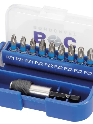 Schnäppchen Bohrcraft Schrauber-Bits 1/4" Schaft + Halter in Plastikbox 10-tlg. PZ blau 3 x PZ 1 / 2 / 3 / PB10-Pz | 1086522