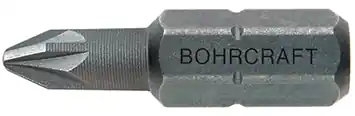 Bohrcraft Schrauber-Bits 1/4" für Pozidriv-Schrauben PZ 2 x 25 mm reduziert lose / Werksverpackung | 1082311 Bestseller