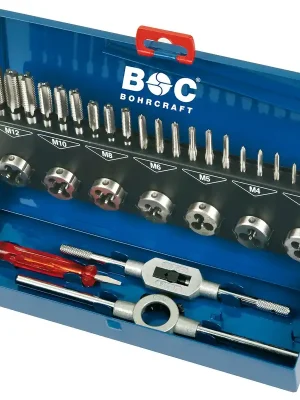Bohrcraft Gewindeschneidsortiment m. Schneideisen 25x9 31-tlg. M3 - M12 + Zubehör in Metallkoffer / GS 25 | 1085189 Sofort Bestellen