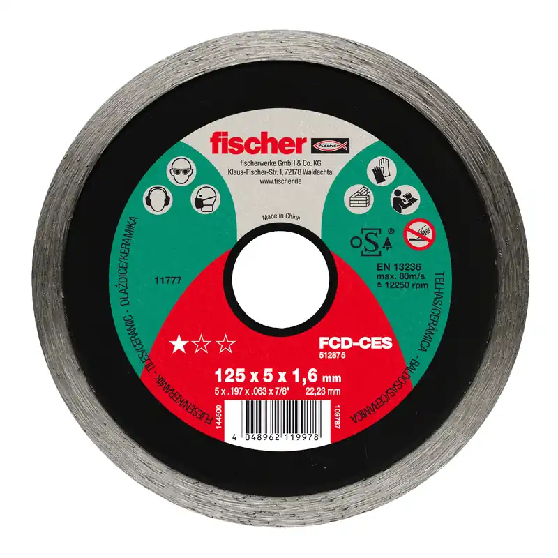 Fischer Diamanttrennscheibe CES 1,6/180 | 180 mm | 8.500 r/min | 1148885 Knallerangebot
