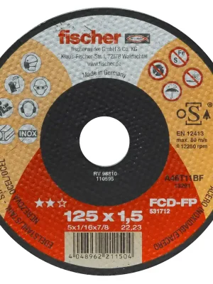 Markenware Fischer Trennscheibe FP 1,5/125 flach Inox | 1,5 mm | 125 mm | 12.250 r/min | 1148894