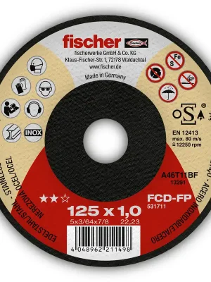 Aktuell Fischer Trennscheibe FP 1,0/125 flach Inox | 1 mm | 125 mm | 12.250 r/min | 1148893