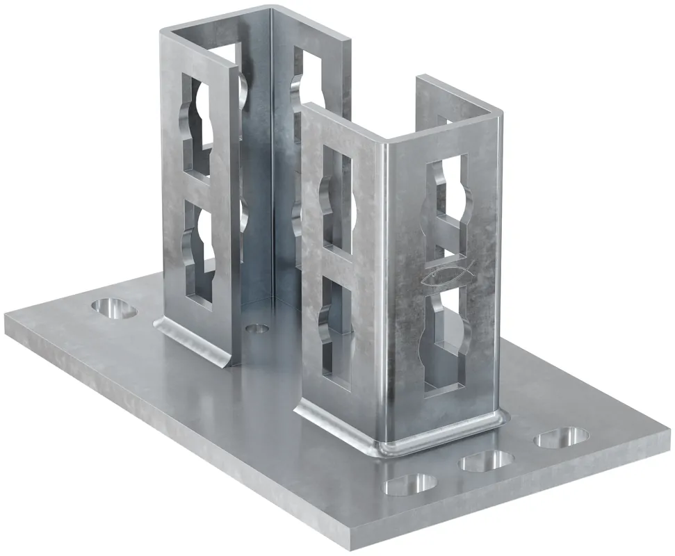 Super-Preis Fischer Sattelflansch PSF 62D | Galvanisch verzinkter Stahl | 62D | 1146326