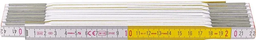 STABILA Gliedermaßstab Buche 3mx16mm weiß-gelb Typ 617 | 3 m | 15 | 1416637 Sichere Zahlung