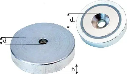 Top-Angebot beloh NdFeB-Flachgreif. m.Bohr.20 x 6,0mm | 13 g | 105 N | 20 mm | 6 mm | 4,5 mm | 9 mm | 1405705