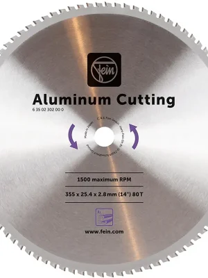 Sonderaktion Fein Sägeblatt für Aluminium Ø-355 x 2,8 mm 80Z FEIN | Aluminium | 80 | 2,8 mm | 63502302000
