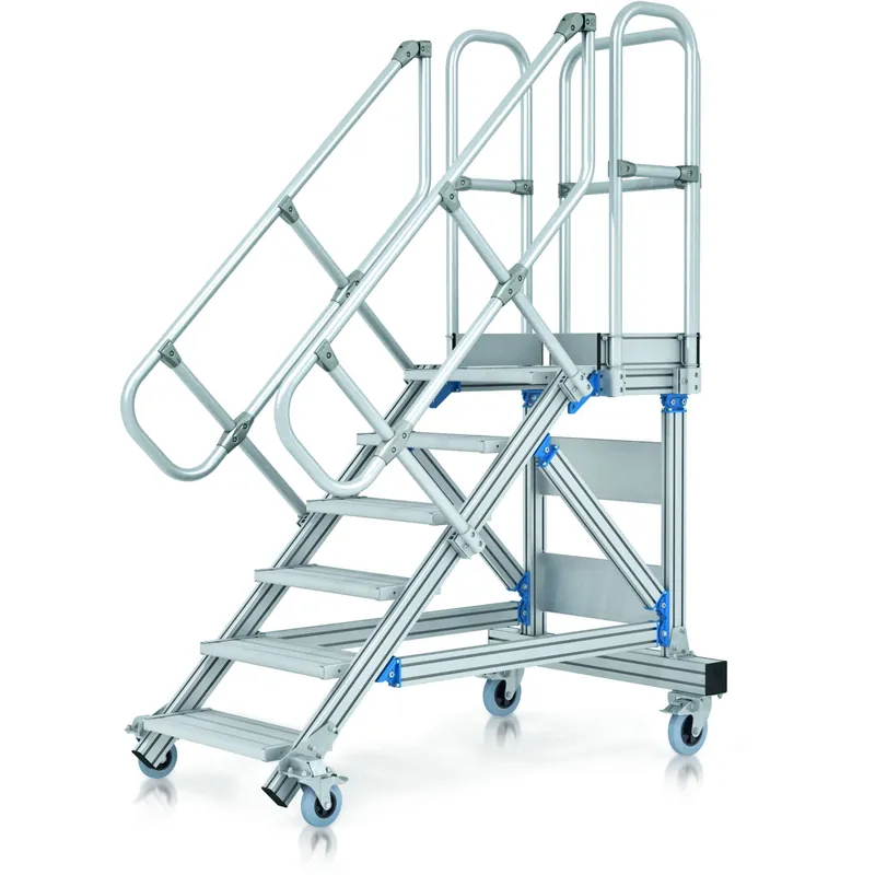 Jetzt Kaufen Zarges Plattformtreppe fahrbar 60° 7 Stufen, 600 mm breit, Höhe 1,75 m | 60 ° | 7 | 600 mm | 1750 mm | 1054978