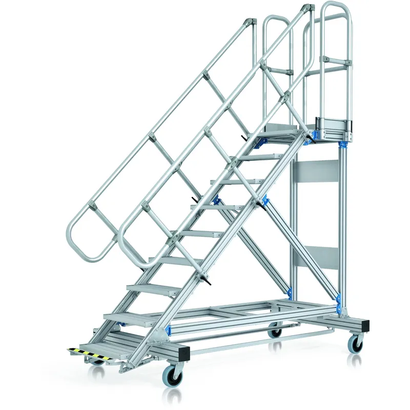 Jetzt Bestellen Zarges Plattformtreppe Ergo Stop 45° 9 Stufen, 600 mm breit, Höhe 1,93 m | 45 ° | 9 | 600 mm | 1930 mm | 1055042