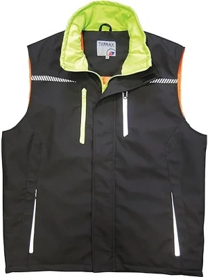 Billig Herren Berufsweste Terrax Workwear Gr.M schwarz/limette