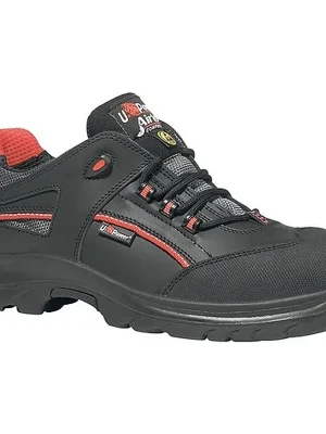 Geprüft U-Group Sicherheitsschuh Iroko Gr.46 schwarz/rot Leder/Überkappe S3 SRC ESD EN20345