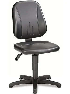 Ausverkauf Interstuhl Arbeitsdrehstuhl Unitec Bodengleiter Kunstlederpolster schwarz 440-620mm BIMOS