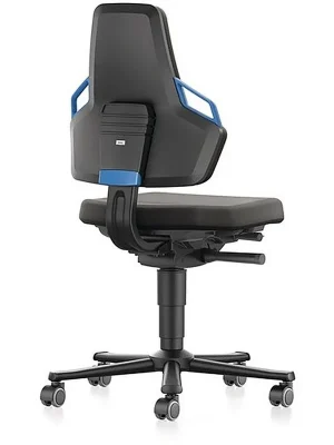 Bestpreis Interstuhl Arbeitsdrehstuhl Nexxit Rl.Supertec-Gewebe schwarz Griff blau 450-600mm BIMOS