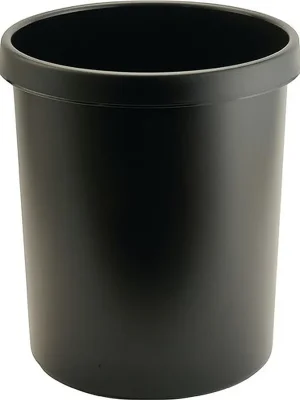 Helit Papierkorb 30l H405xØ350mm mit Griffrand Kunststoff schwarz Expressversand