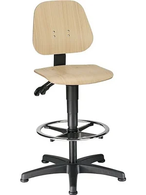Interstuhl Arbeitsdrehstuhl Unitec Bodengleiter+Fußring Buche 580-850mm BIMOS Preiswert