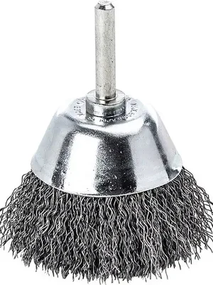 Geprüft Topfbürste Ø50mm Schaft 6mm Drahtstärke 0.3mm Stahl 10500min-¹ LESSMANN
