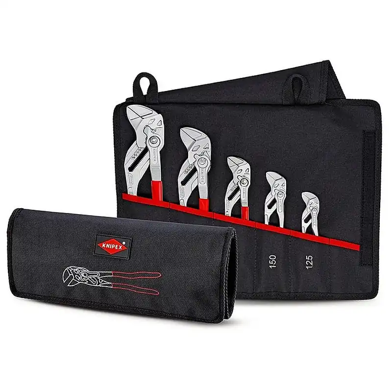 Schnäppchen Zangenschlüsselset Inh.5-tlg. verchromt Rolltasche KNIPEX