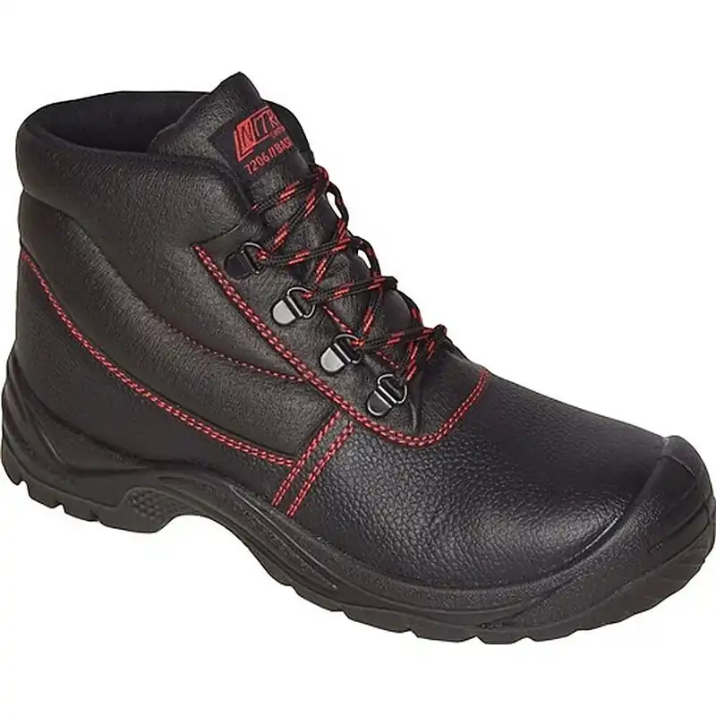 Sonderaktion AS Arbeitsschutz Sicherheitsstiefel BASIC STEP MID Gr.46 schwarz S3 SRC EN20345 Volleder NITRAS