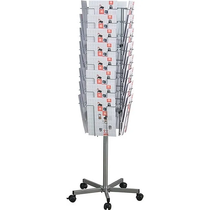 Versand Am Gleichen Tag Twinco Prospektständer Ø510mm H1475mm silber 32 Fächer DIN A4
