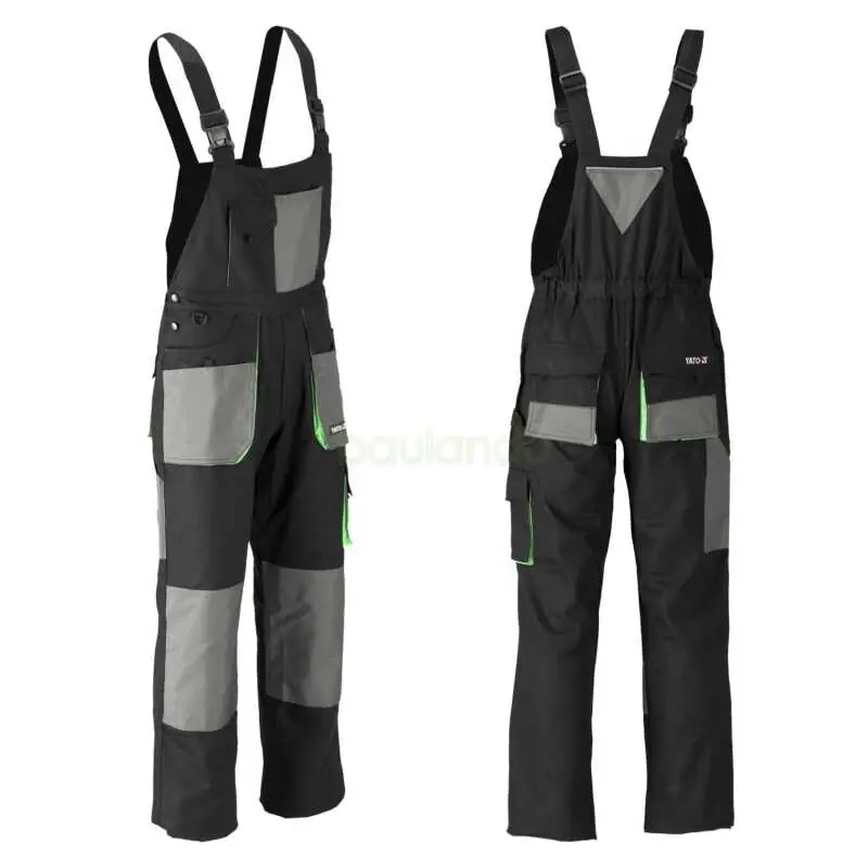 Zertifiziert Arbeitshose / Latzhose PALEA schwarz/grau Gr. XXL