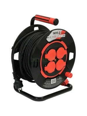Zertifiziert BAU-Kabeltrommel 30 m, 4 Steckdosen, IP44, H05RR-F 3x1,5mm