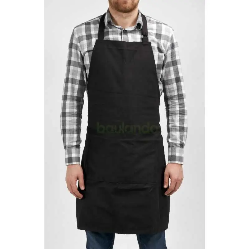 Grillschürze aus Baumwolle mit Taschen, schwarz 85 x 68 cm Bestpreis