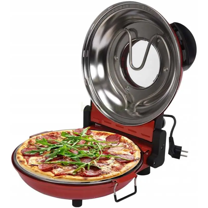 Elektrischer Pizzaofen 1200W mit Cordierit-Stein und Zubehör Preiswert