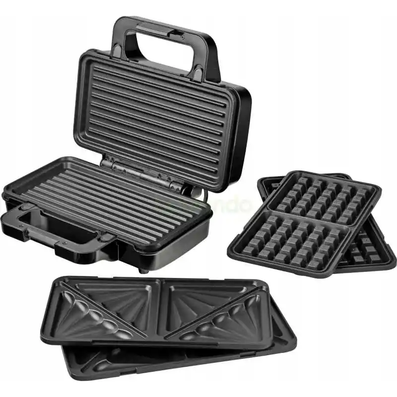 Aktuell 3-in-1 XXL Sandwichmaker 900 W mit Wechselplatten