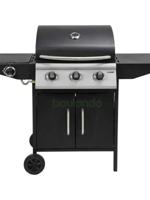 Gasgrill 12,8kW, 3+1 Brenner, Stahl 127 x 56 x 106 cm Preiswert