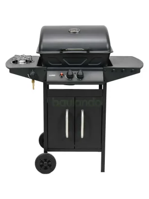 Kompakter Gasgrill mit 3 Brennern und Seitenkocher, 8 kW Echt