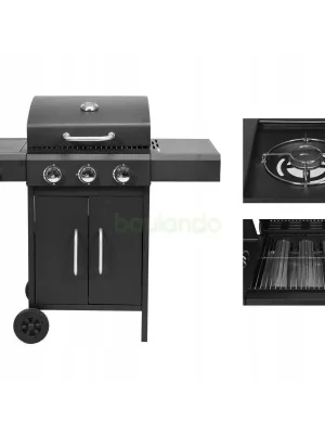 Gasgrill 6kW, 3+1 Brenner, Stahl 106 × 52,8 ×101,6 cm Saisonangebot