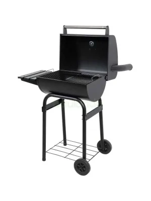Holzkohlegrill 47x34 cm mit Deckel und Ablage, Campinggrill Geprüft