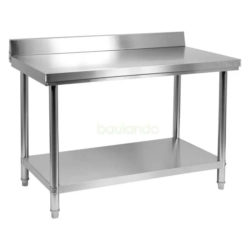 Edelstahl Arbeitstisch mit Regal 120x60x85+10 cm Geprüft