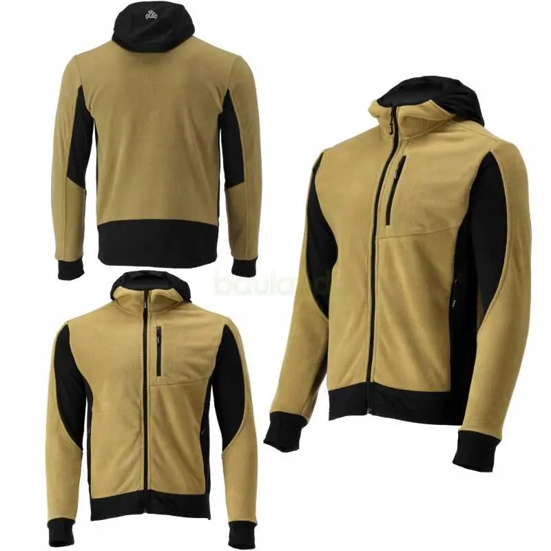 Wochenendangebot Fleece Kapuzenpulli, Hoodie mit Reißverschluss SARNA khaki/schwarzGr. M