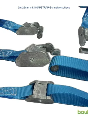 Zurrgurt, Spanngurt, Schnellverschluss, 25mm x 2,5m Länge bis 500kg, SNAPSTRAP Markenware